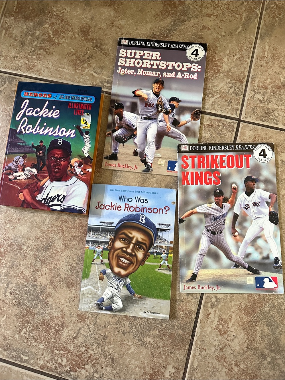 4 Baseball Books Jackie Robinson Jeter A-Rod DK Readers Who Was Biography